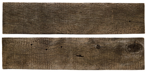 Old wooden planks isolated on white background