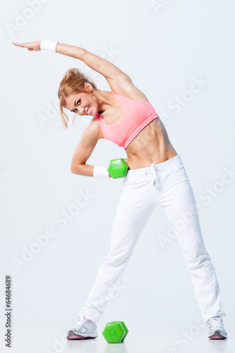 Naklejka samoprzylepna Fitness z hantlami