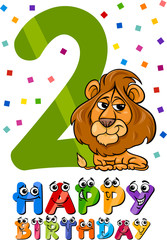 second birthday cartoon design