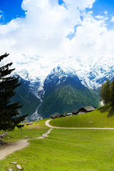 Wall Mural - Beautiful landscape with mountains, Mont Blanc
