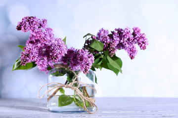 Wall Mural - Beautiful lilac flowers in vase,