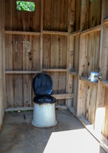 Toilet Bowl In A Log Cabin, Tobermory, Ontario, Canada