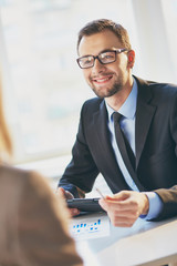 Wall Mural - Businessman talking