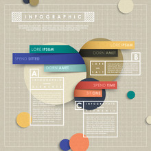 Infographic Vector Elements With Paper Collage Style