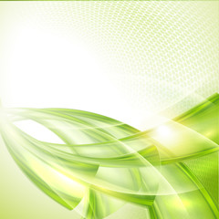 Aufkleber - Abstract green wave background