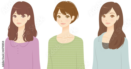 いろいろな髪型の女性 Stock イラスト Adobe Stock いろいろな髪型の女性 Stock イラスト Adobe Stock