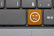 Confused. Orange hot key emoticon on computer keyboard.