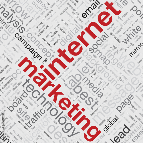 Tapeta ścienna na wymiar Internet marketing concept in word tag cloud vector illustration