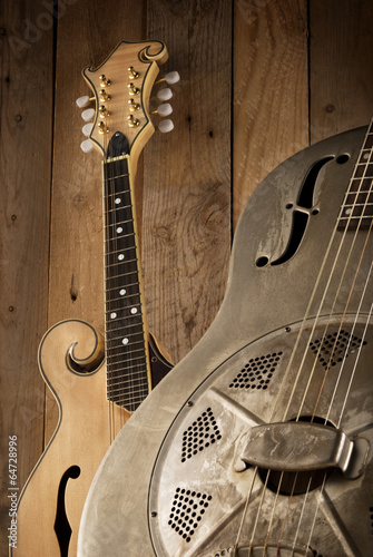 Obraz na płótnie canvas trzyczęściowy "tryptyk" Muzyka bluegrass