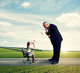 Wall Mural - discontented woman and emotional man