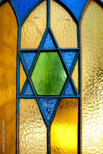 Naklejka - mata magnetyczna na lodówkę Stained glass star of david