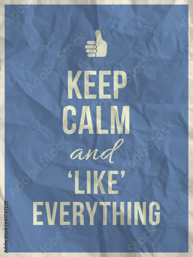 Naklejka na meble Keep calm like everything quote on crumpled paper texture