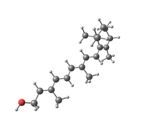 Poster - Retinol (Vitamin A) molecular structure on white