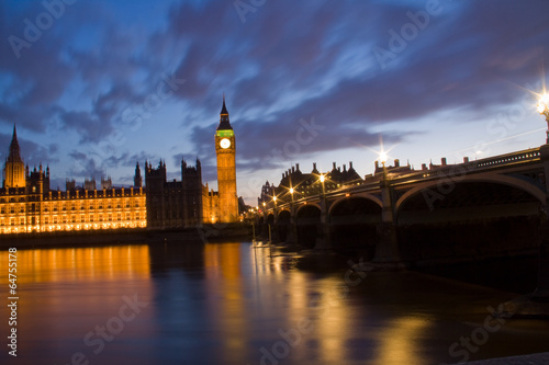 Obraz na płótnie canvas dwuczęściowy "dyptyk" Miasto Westminster i Big Ben w nocy
