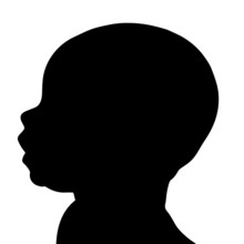 Vector Silhouette Of A Toddler.