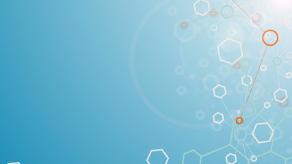 background of molecular structure with flare