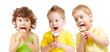 © Andrey Kuzmin - funny kids group with icecream isolated