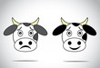 happy and sad faced cow illustration cartoon concept set.