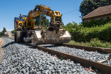 Engin de chantier chemin de fer