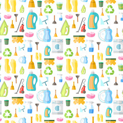 Canvas Print - Cleaning icon seamless pattern