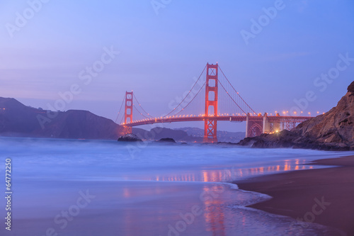 Naklejka - mata magnetyczna na lodówkę Golden Gate Bridge