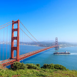 Fototapeta Zachód słońca - Golden Gate Bridge in San Francisco