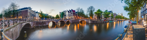 Plakat na papierze fotorealistycznym Kanał keizersgracht w amsterdamie, holandia.