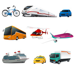 Wall Mural - Public transportation icons