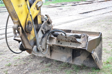 Wall Mural - view of the metal digger with excavator