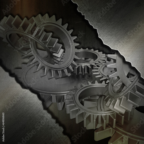 Tapeta ścienna Tło grunge metal gears