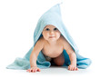 © Oksana Kuzmina - Funny baby boy in blue towel