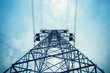 upward view of the power transmission tower