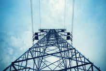 Upward View Of The Power Transmission Tower