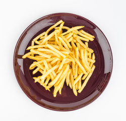 Sticker - French fries dish isolated white background