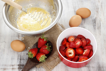 Poster - Steps of making strawberry cake