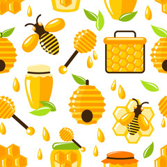 Poster - Honey seamless pattern