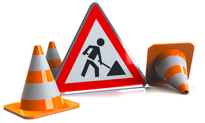 Wall Mural - Baustelle Schild