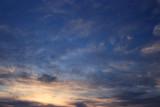 Fototapeta  - Dramatic evening sky. Sunset over ocean.