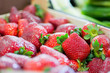 Bunch of strawberries at the market place