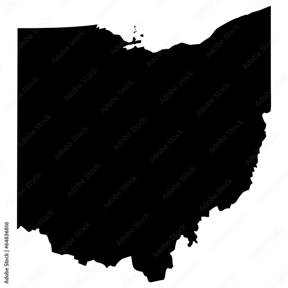 High detailed vector map - Ohio. - obrazy, fototapety, plakaty 