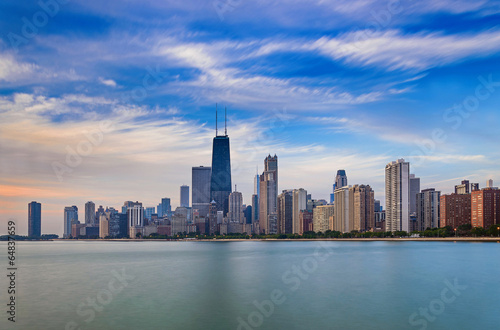 Plakat na papierze fotorealistycznym Panoramę Chicago