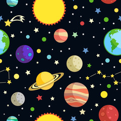 Wall Mural - Space seamless pattern