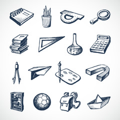 Canvas Print - School Sketch Icons