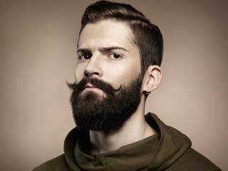 Wall Mural - Portrait of handsome man with beard