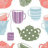 Cups seamless pattern