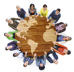 Poster - Group of Diverse Multiethnic People Holding Hands