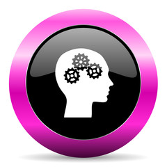 head pink glossy icon