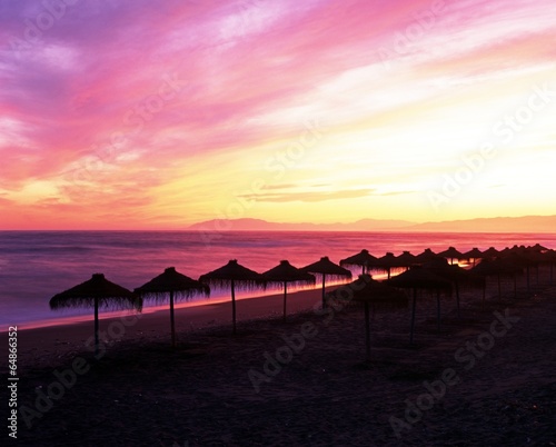 Tapeta ścienna Plaża o zachodzie słońca, torrox costa, Hiszpania © arena photo uk