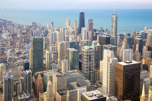 Plakat na papierze fotorealistycznym Chicago city downtown