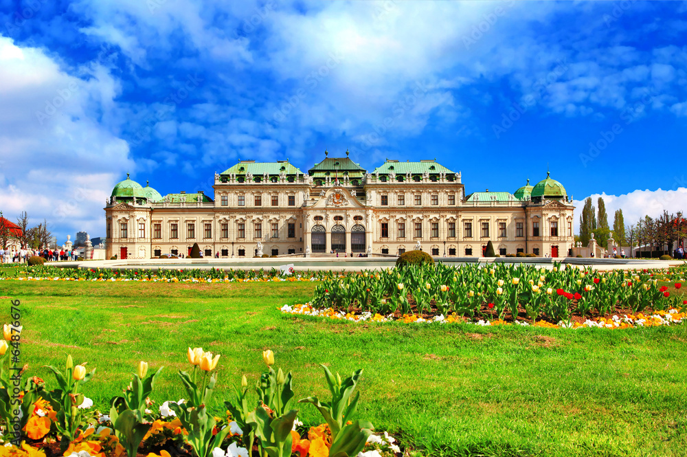 beautiful Belvedere castle, Vienna, Austria - obrazy, fototapety, plakaty 